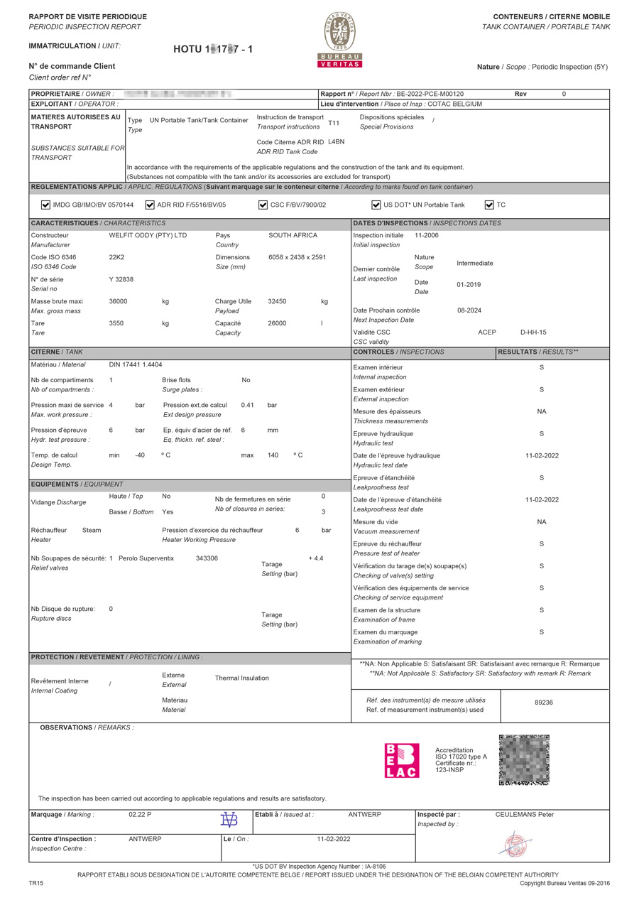 ISO TANK罐箱证