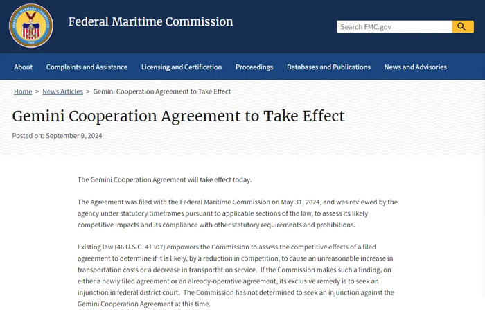 Gemini cooperation agreement approved