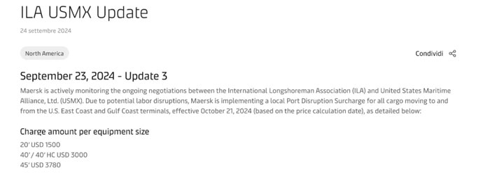 Maersk Announcement