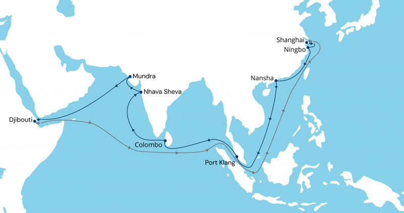 FID service westbound from Shanghai
