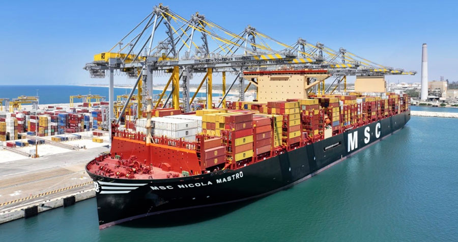 The MSC container ship crossed the Bab el-Mandeb Strait for the first time in 18 months