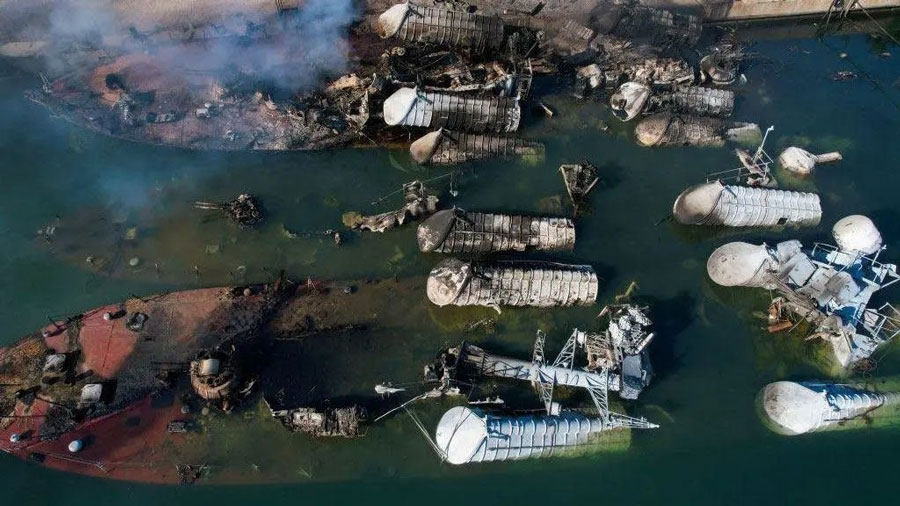 Bombed Syrian naval flotilla 1