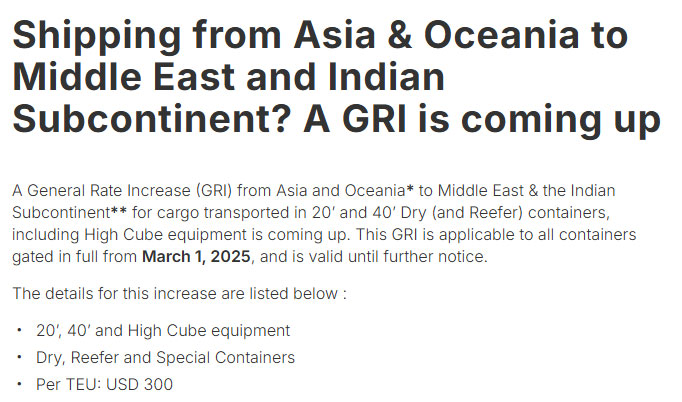 Upgraded to Middle East and Indian Subcontinent GRI
