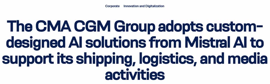CMA CGM collaborates with Mistral AI